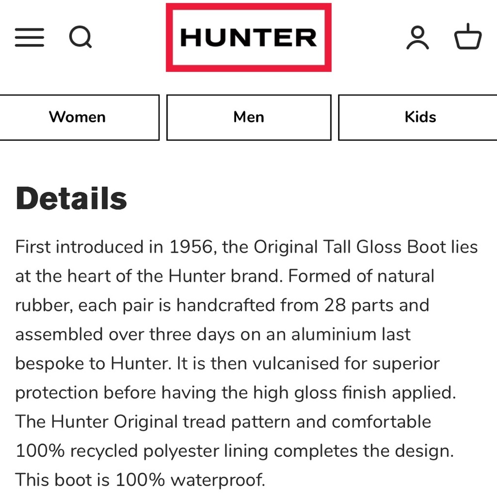 Hunter Women's Original Tall Gloss Rain Boots size 6 black - Picture 6 of 16